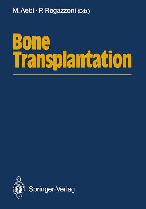 Book cover of Bone Transplantation (1989)