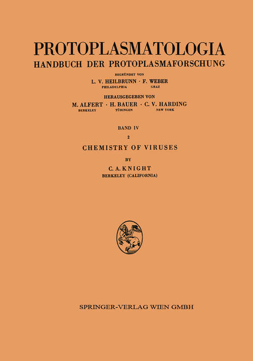 Book cover of Chemistry of Viruses (1963) (Protoplasmatologia   Cell Biology Monographs: 4 / 2)