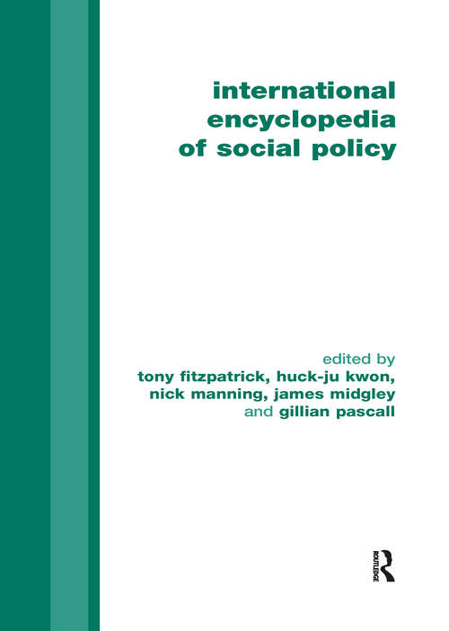 Book cover of International Encyclopedia of Social Policy: 3-volume Set