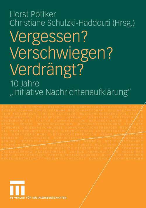 Book cover of Vergessen? Verschwiegen? Verdrängt?: 10 Jahre "Initiative Nachrichtenaufklärung" (2007)
