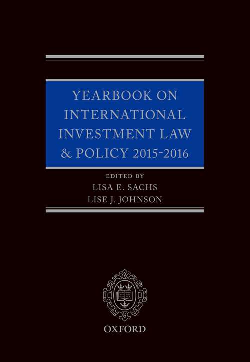 Book cover of Yearbook on International Investment Law & Policy 2015-2016 (Yearbook on International Investment Law and Policy)