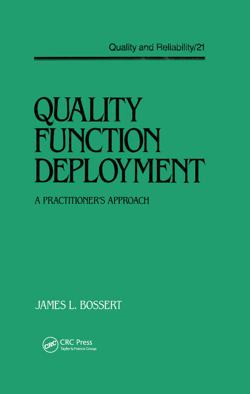 Book cover of Quality Function Deployment: The Practitioner's Approach