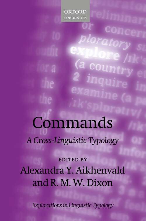Book cover of Commands: A Cross-Linguistic Typology (Explorations in Linguistic Typology)