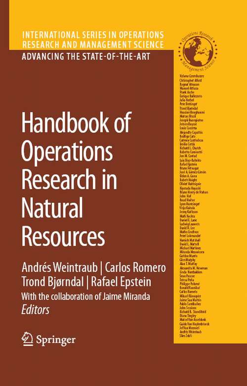 Book cover of Handbook of Operations Research in Natural Resources (2007) (International Series in Operations Research & Management Science #99)