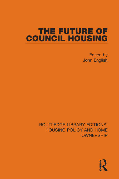 Book cover of The Future of Council Housing