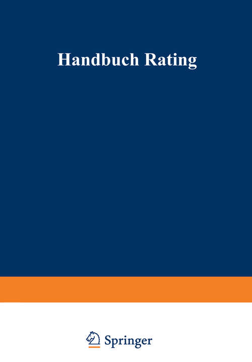 Book cover of Handbuch Rating (1996)