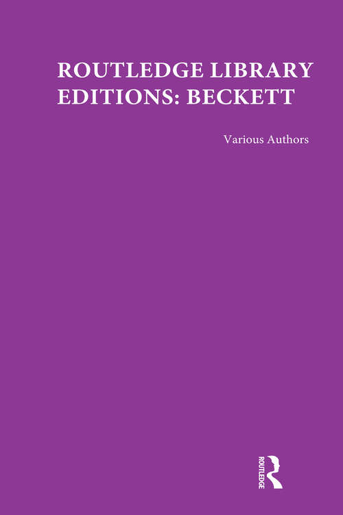 Book cover of Routledge Library Editions: Beckett