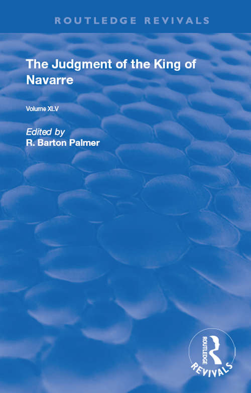 Book cover of The Judgment of the King of Navarre (Routledge Revivals)