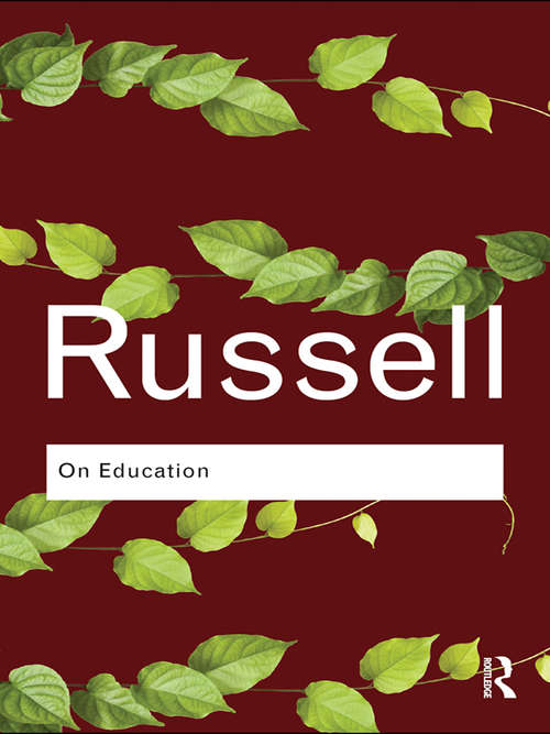 Book cover of On Education