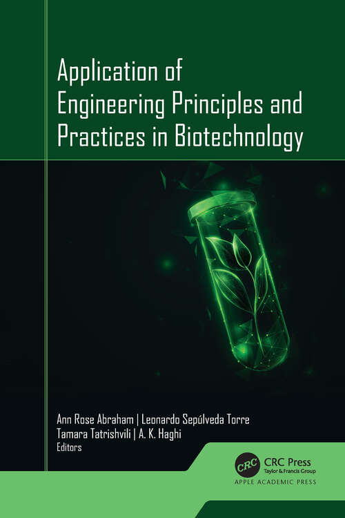 Book cover of Application of Engineering Principles and Practices In Biotechnology