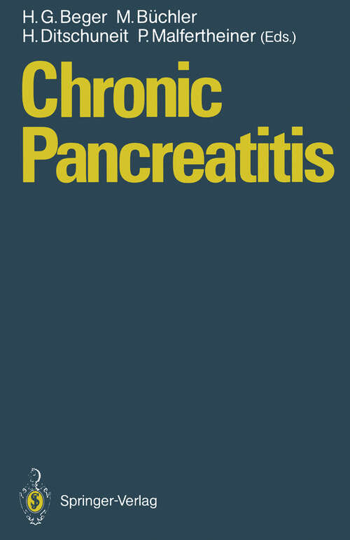 Book cover of Chronic Pancreatitis: Research and Clinical Management (1990)