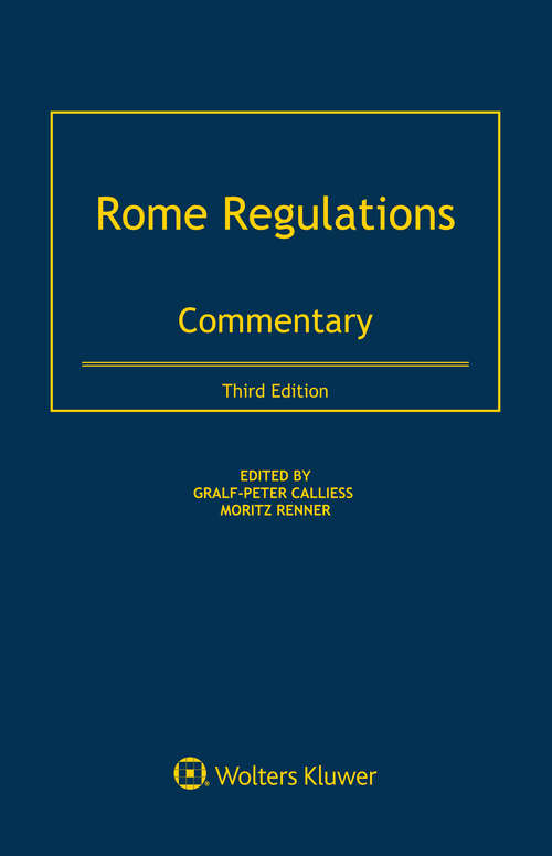 Book cover of Rome Regulations: Commentary