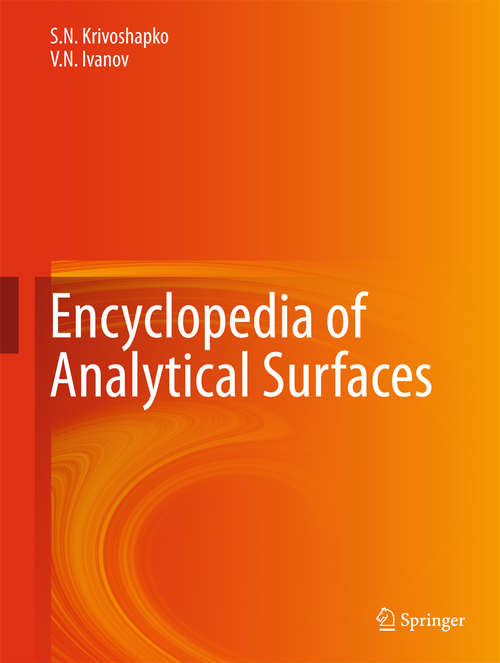 Book cover of Encyclopedia of Analytical Surfaces (2015)