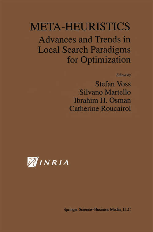 Book cover of Meta-Heuristics: Advances and Trends in Local Search Paradigms for Optimization (1999)