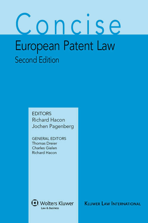 Book cover of Concise European Patent Law (2)