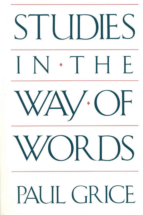 Book cover of Studies in the Way of Words