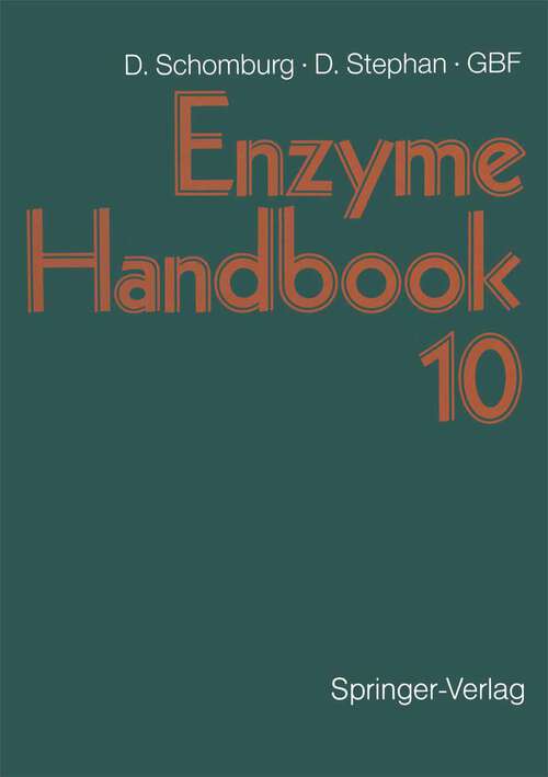 Book cover of Enzyme Handbook 10: Class 1.1: Oxidoreductases (1995)