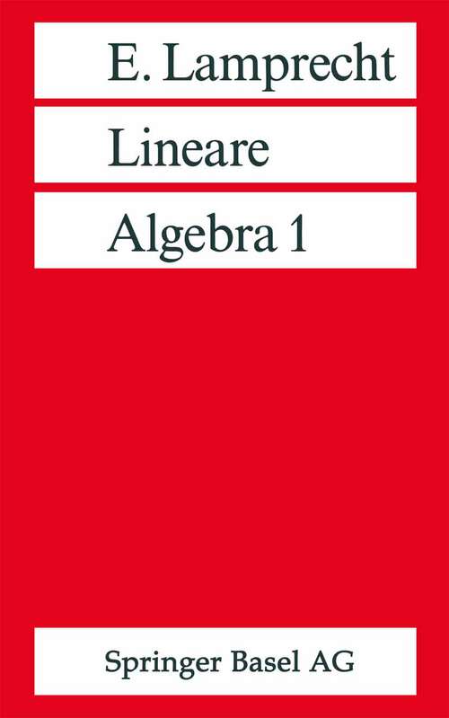 Book cover of Lineare Algebra 1 (2. Aufl. 1993)