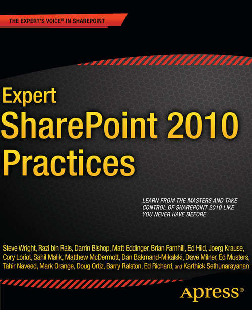 Book cover of Expert SharePoint 2010 Practices (1st ed.)