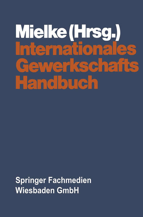 Book cover of Internationales Gewerkschaftshandbuch (1982)