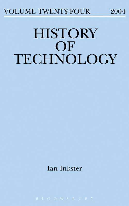 Book cover of History of Technology Volume 24 (History of Technology)