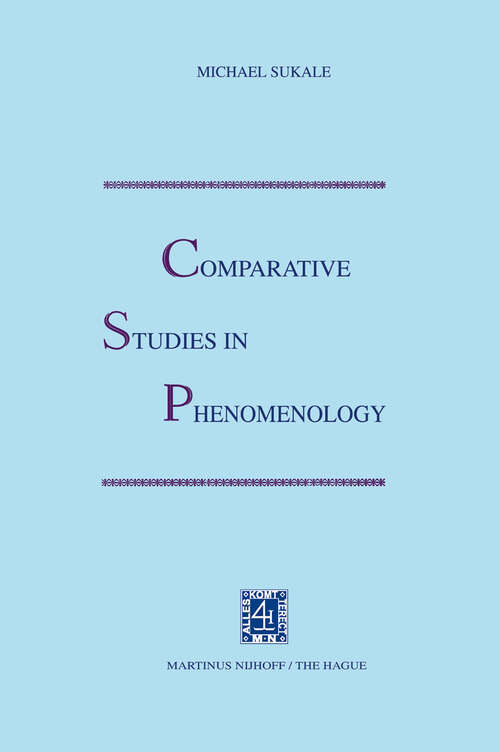 Book cover of Comparative Studies in Phenomenology (1976)