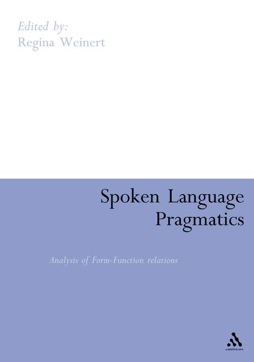 Book cover of Spoken Language Pragmatics: Analysis of Form-Function Relations