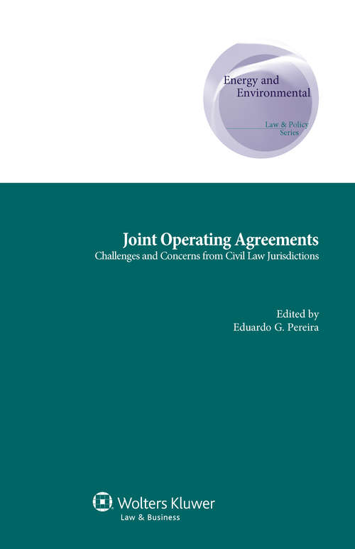 Book cover of Joint Operating Agreements: Challenges and Concerns from Civil Law Jurisdictions
