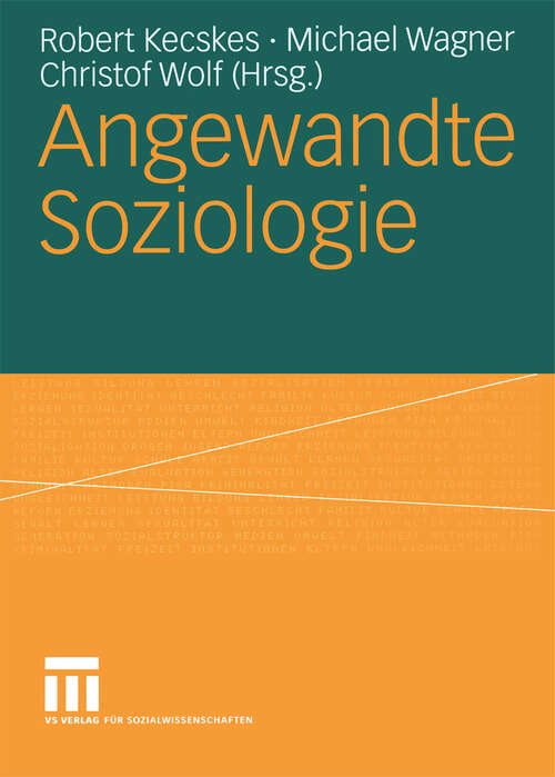 Book cover of Angewandte Soziologie (2004)