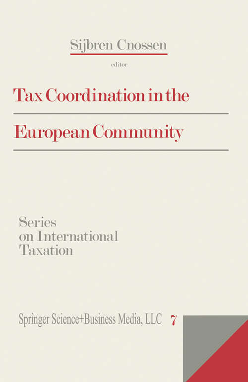 Book cover of Tax Coordination in the European Community (1987)