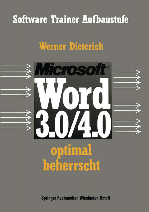 Book cover of Word 3.0/4.0 optimal beherrscht (1988) (Software Trainer Aufbaustufe)