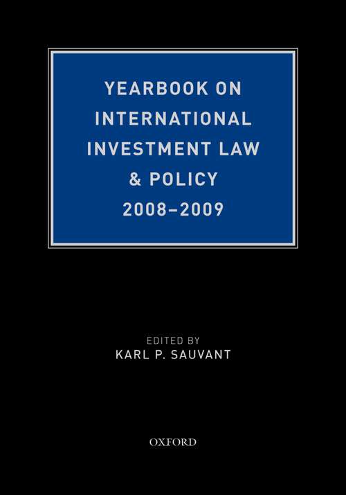 Book cover of Yearbook on International Investment Law & Policy 2008-2009 (Yearbook on International Investment Law and Policy)