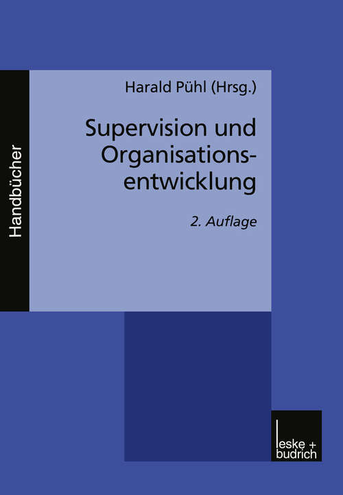 Book cover of Supervision und Organisationsentwicklung (2. Aufl. 2000)