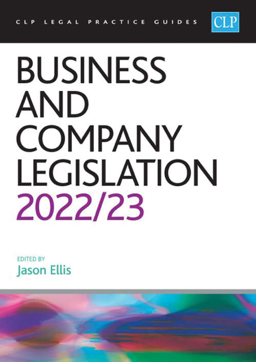 Book cover of Business and Company Legislation 2022/2023: Legal Practice Course Guides (LPC) (Clp Legal Practice Guides)