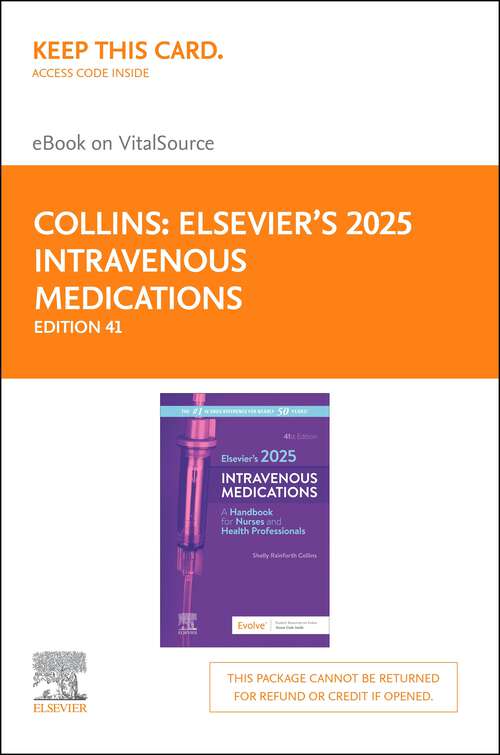 Book cover of Elsevier's 2025 Intravenous Medications - E-Book: Elsevier's 2025 Intravenous Medications - E-Book (41)