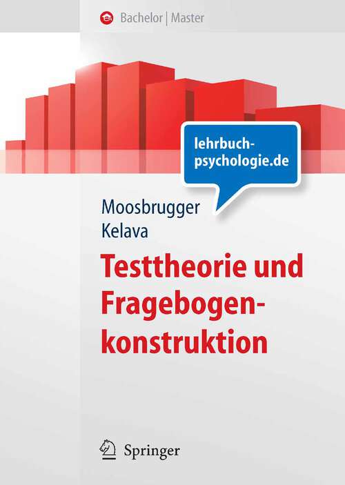 Book cover of Testtheorie und Fragebogenkonstruktion (2008) (Springer-Lehrbuch)