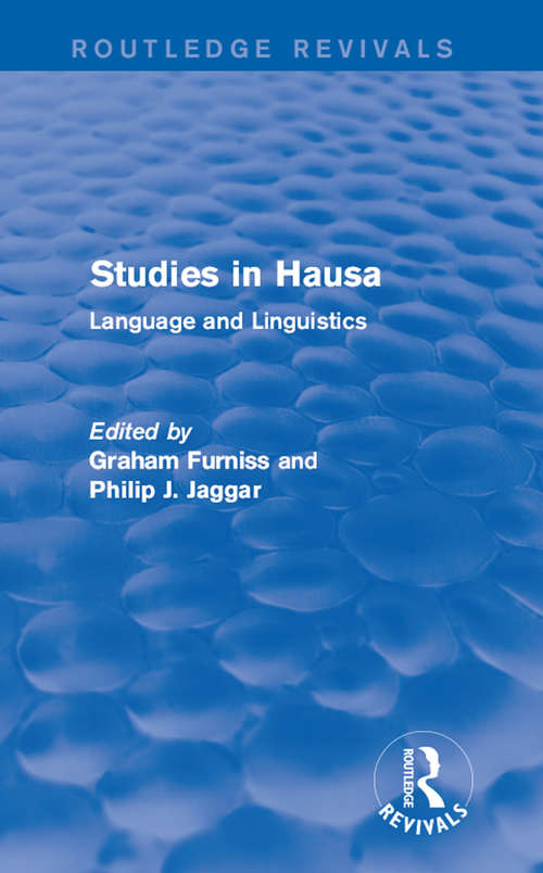 Book cover of Studies in Hausa: Language and Linguistics