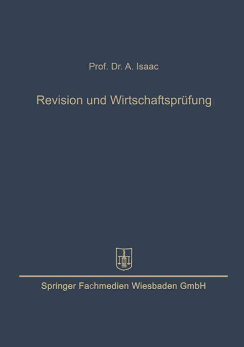 Book cover of Revision und Wirtschaftsprüfung (1951)