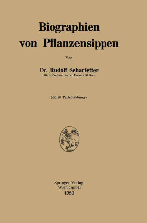 Book cover of Biographien von Pflanzensippen (1953)