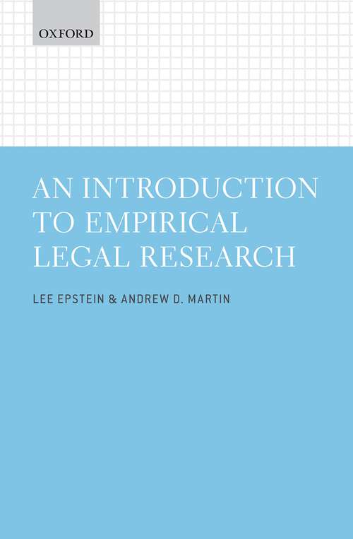 Book cover of An Introduction to Empirical Legal Research