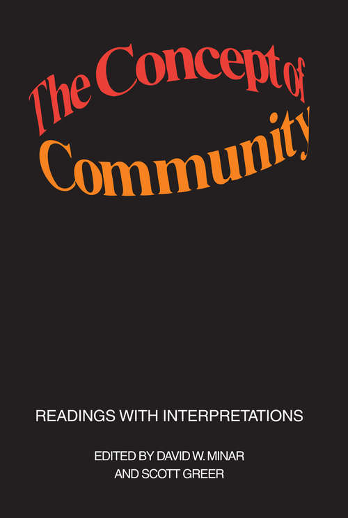 Book cover of The Concept of Community: Readings with Interpretations