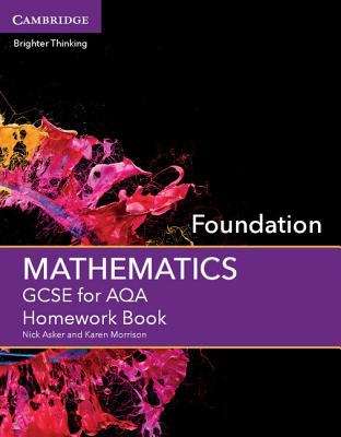 Book cover of Cambridge Mathematics GCSE for AQA: Foundation Homework Book (PDF)