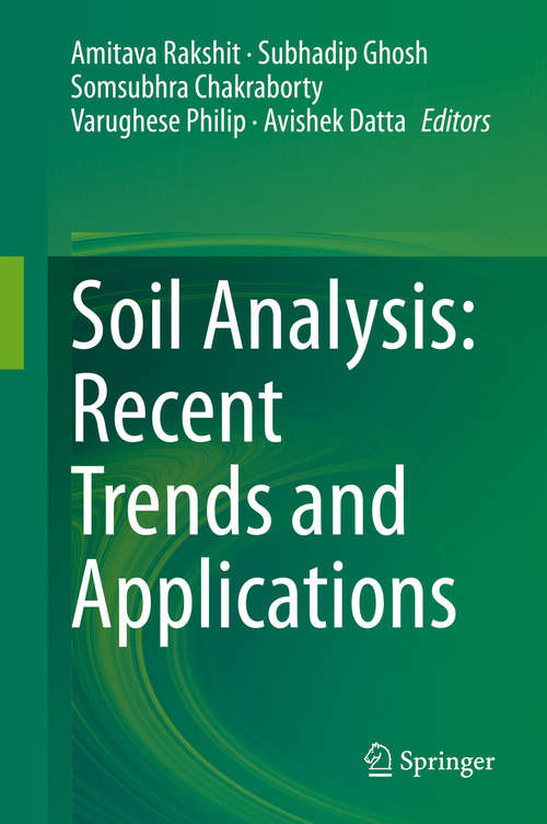 Book cover of Soil Analysis: Recent Trends and Applications (1st ed. 2020)
