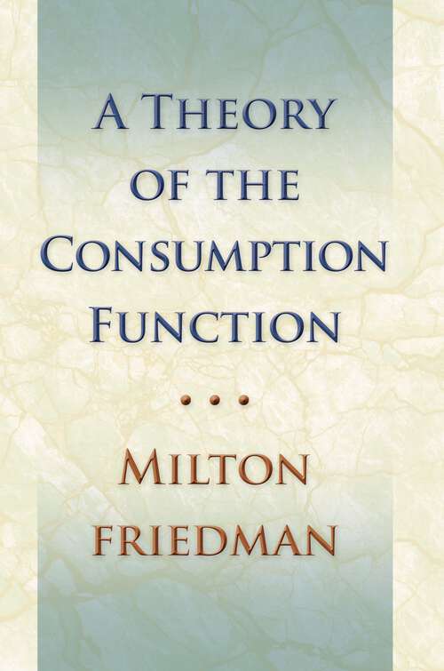 Book cover of Theory of the Consumption Function (PDF)