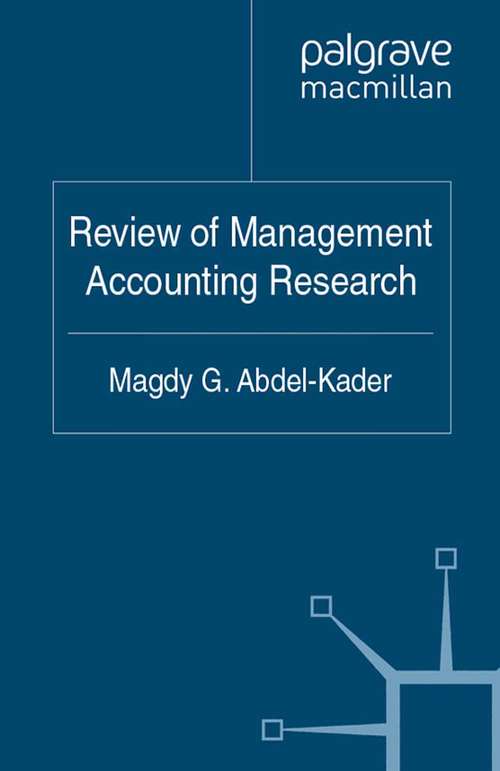 Book cover of Review of Management Accounting Research (2011)