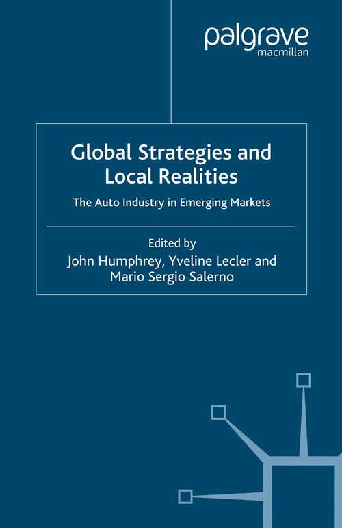 Book cover of Global Strategies and Local Realities: The Auto Industry in Emerging Markets (2000)