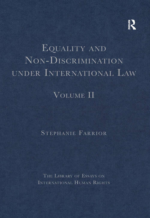 Book cover of Equality and Non-Discrimination under International Law: Volume II