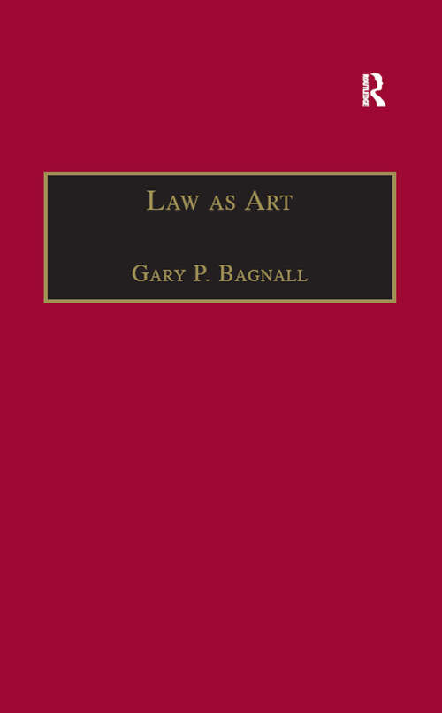 Book cover of Law as Art (Applied Legal Philosophy)