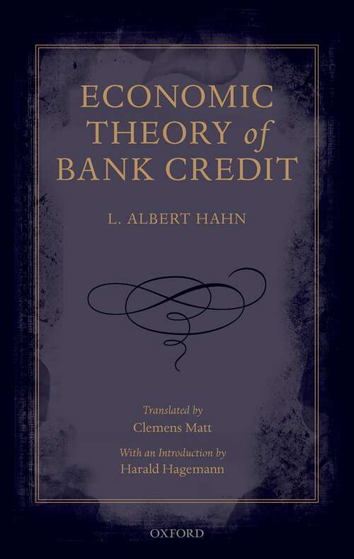 Book cover of Economic Theory of Bank Credit