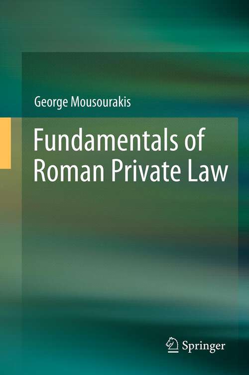 Book cover of Fundamentals of Roman Private Law (2012)